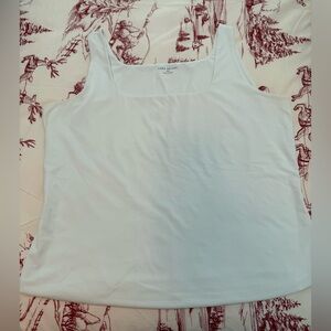 Lane Bryant Smoothing Double Layered White Square-neck Tank Top, 18/20